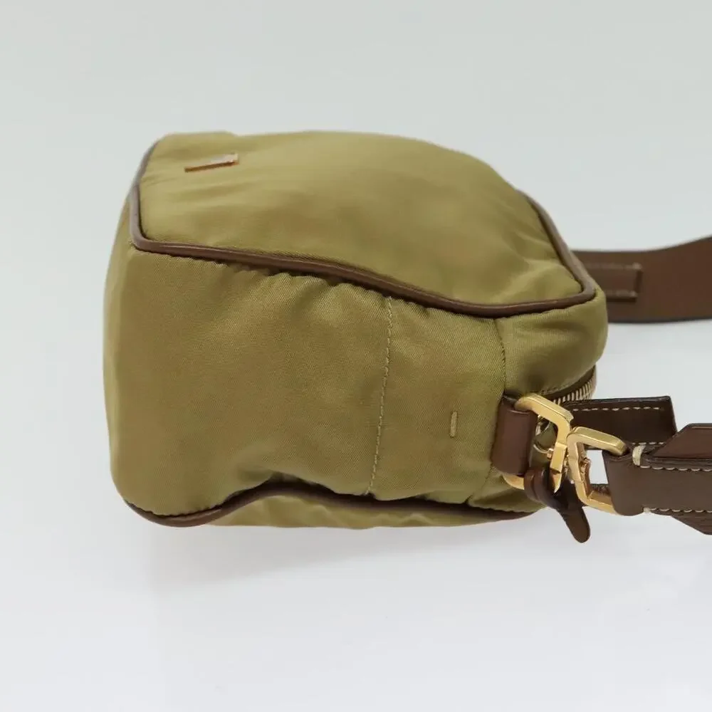 PRADA Shoulder Bag Nylon Beige Gold - Picture 5 of 12
